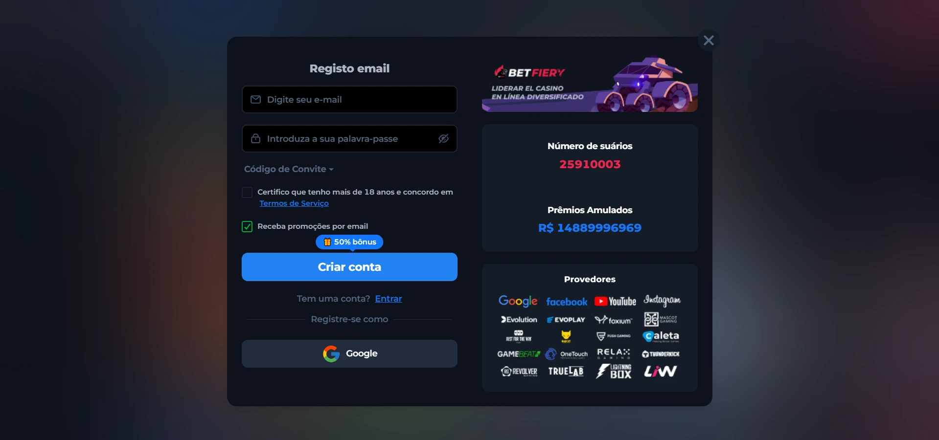 betfiery registration